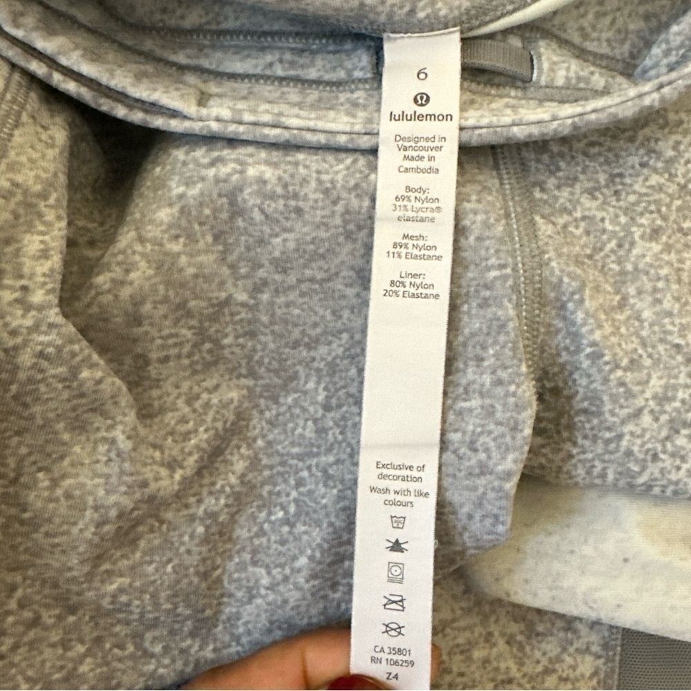 LULULEMON Speed Up Crop Mesh 21" Ocean Spray Gray Cast - Picture 6 of 9